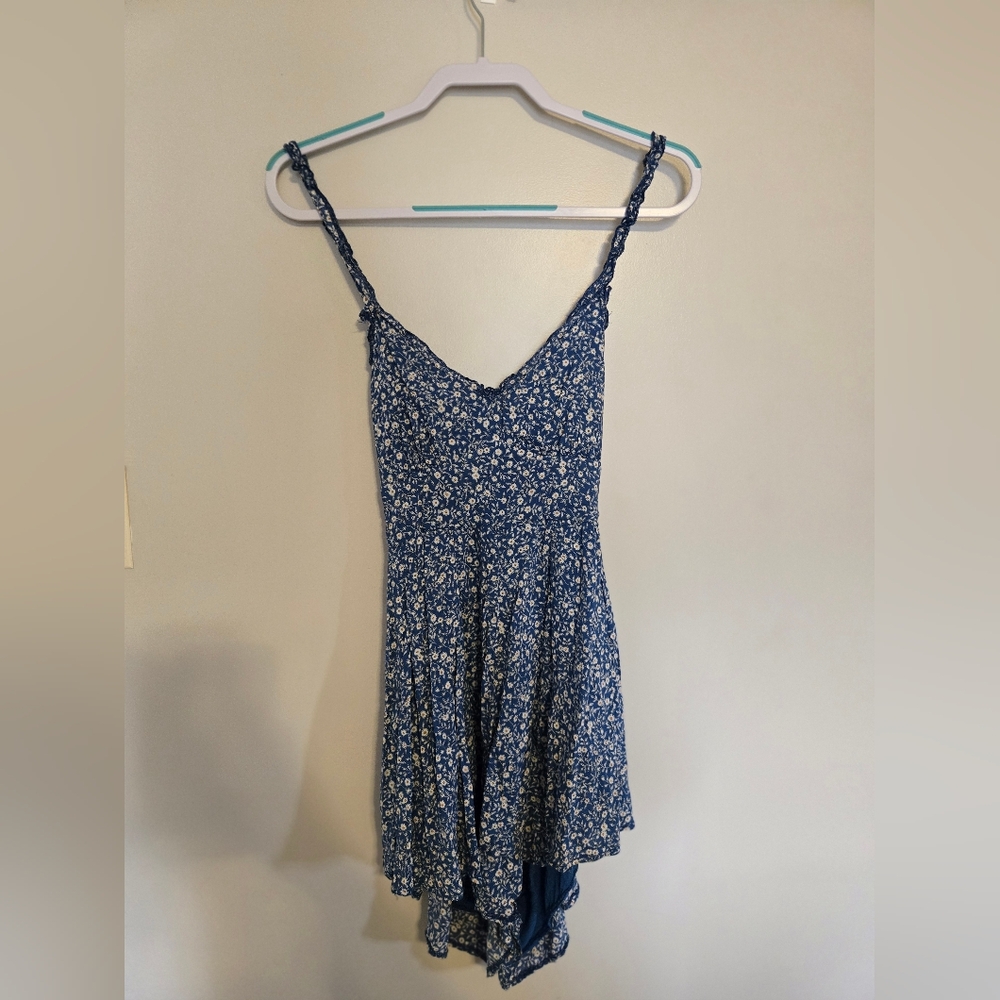 Princess Polly Blue Floral Chic Summer Jumpsuit Babydoll, Cutout Back